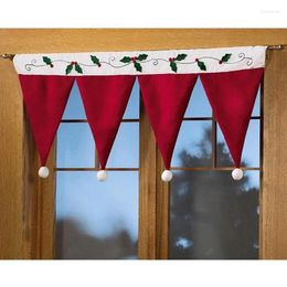 Kerstversiering Kerstman Hoeden Raam Volant Kerst Gordijn Decor Ornamenten Rood