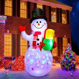 Kerstversiering Kerstman Opblaasbare Decoratie voor Thuis Buiten Kerst Elanden Trekken Slee Decor Yard Garden Party Prop met LED-licht 231216
