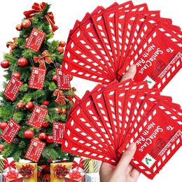 Kerstversiering Kerstman Brief Rode Vilt Letters Geborduurde Enveloppen Kinderen Snoep Cadeauzakjes Kerstboom Ornament Jaar Feestdecoratie 231011