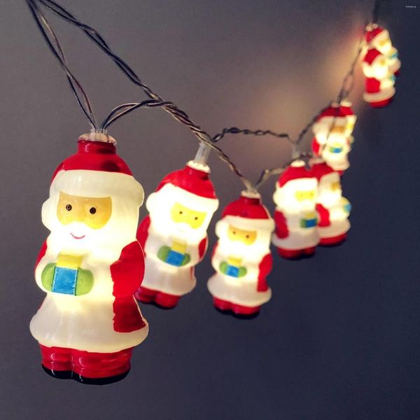 Decoraciones navideñas Cadena de luces de Papá Noel con colores brillantes 8 modos Forma especial Árbol Decoración navideña Regalo de Navidad
