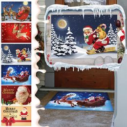 Kerstdecoraties Santa Claus Mat Outdoor Tapijt Doormand Welkom Home voordeur ornamenten Noel jaar geschenken keukenkapsel