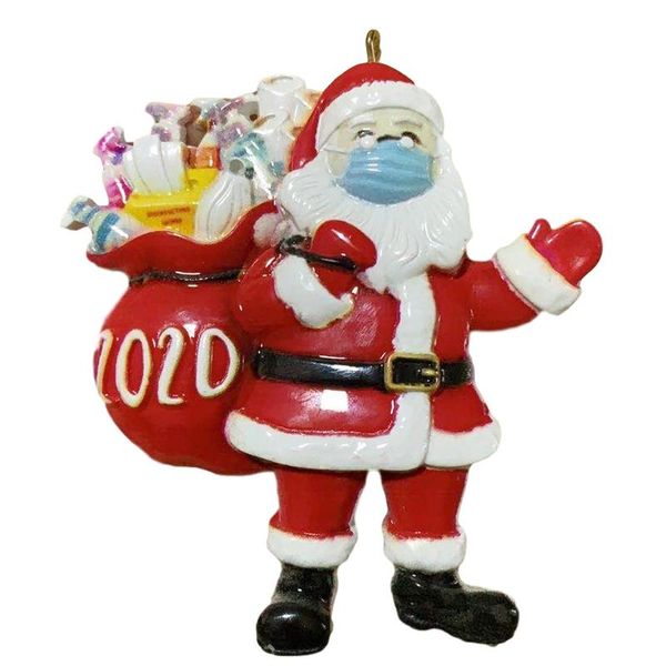 Decoraciones navideñas Adorno de Papá Noel Regalo de resina 3D Colgante Familia Decoración de fiesta personalizada Adorno de árbol de NavidadDecoración de Navidad