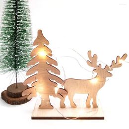 Kerstdecoraties Santa Claus Sneeuwman Ornamenten Uitstekend duurzaam Berkbord en multiplex eland houten doe -het -zelf kamer tafel bureau decor