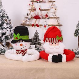 Décorations de Noël Père Noël/bonhomme de neige Tree Toppers Hugger avec chapeau et bras articulés Ornements de vacances Décoration de fête d'hiver.