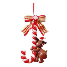 Kerstdecoraties Santa Claus Sneeuwman kleine kruk candy stick hanger hangende charmes premium mode retro hars ornamenten