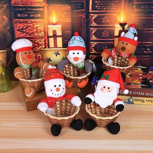 Kerstversiering Santa Claus Snowman Snoep Mand Vrolijke Decoratie voor Thuis Xmas Kids Gifts Noel Navidad Happy Year 2022