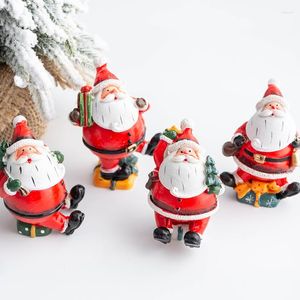 Décorations de Noël Père Noël Bonhomme de neige Ornements de bureau Affichage de la fenêtre Accessoires décoratifs Po