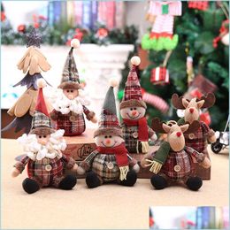 Decoraciones navideñas Santa Muñeca decorativa Muñeco de nieve Ciervo Árbol de Navidad Navidad Año nuevo Niños Adornos de alces Entrega de entrega Jardín en casa F DHZSB