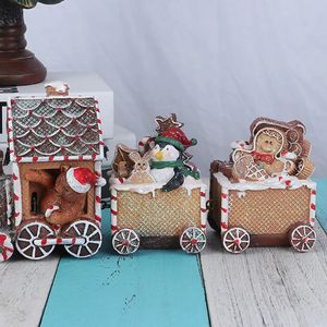 Kerstversiering Kerstman rijdt trein Decoraties Claus Trein Decor Kerstcadeaus Huis Woonkamer Tafelblad Hars Ambachten Decoraties Standbeelden 231117