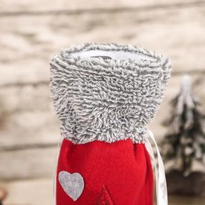 Décorations de Noël santa gnome motif de ventre de vide de vin sacs de Noël sacs de décoration avec cordons de cordon réutilisables