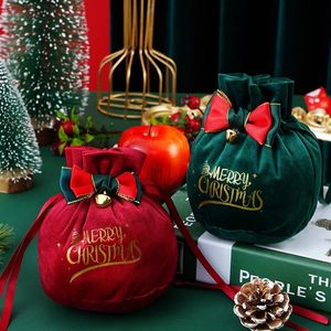 Décorations de Noël Sacs de Père Noël Sac cadeau en tissu Arbre à poignée de bonbons pour la maison Table Année 2023 Rouge Noël Cadeaux de Noël 231018