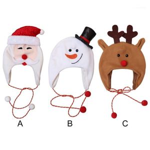 Kerstdecoraties Santa/Snowman/Rendier Hat Cute Cartoon Xmas Cap For Women and Men Year Feestelijke Party Supplies1