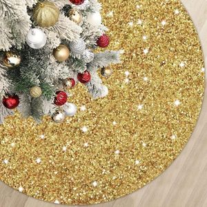 Decorazioni natalizie Gonna per albero con paillettes Fette luminose Decorazione Perline dorate Prodotti per le vacanze in argento