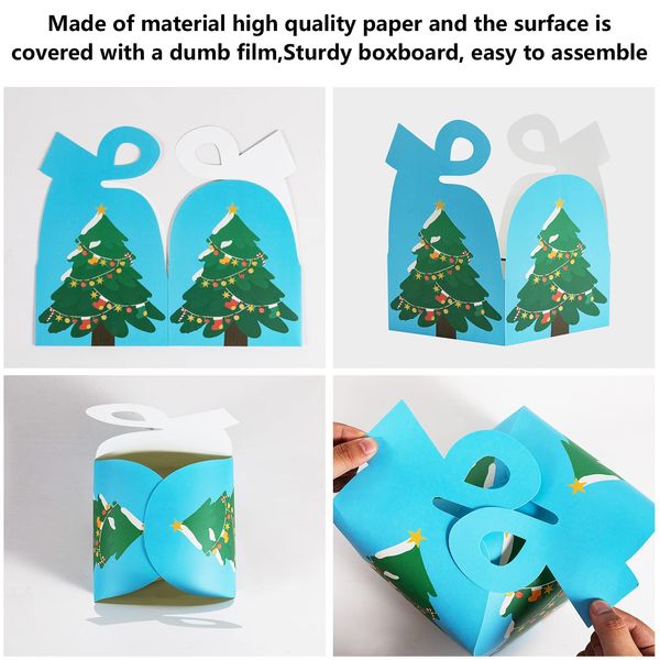 Decoraciones navideñas SGLA 3D Cardboard Cajas de regalo para regalos para naves de vacaciones.