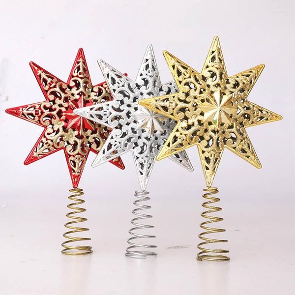 Adornos navideños Decoración de la tienda Inicio TreeTopper Star Metal Glitter Ornament Business Window Layout M6CE