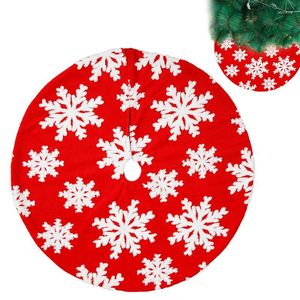 Décorations de Noël jupe arbre 35 pouces rouge et blanc flocon de neige jupes tapis arbres ornements pour les vacances