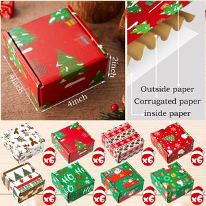 Décorations de Noël petites boîtes cadeaux avec couvercles 4 x 2 pouces en carton ondulé pour l'emballage livraison directe Otpam
