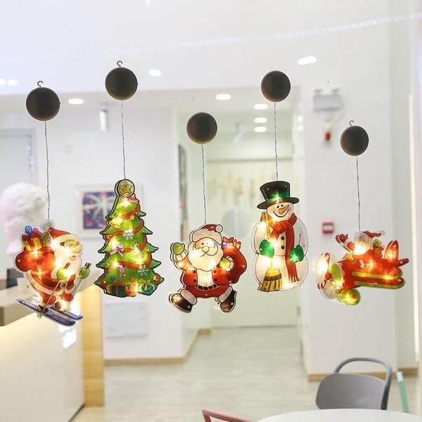 Decoraciones navideñas Lámpara colgante pequeña Home Festival Decor Light Tree Decoration Showcase Lights Santa Claus