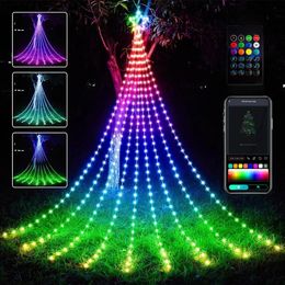 Kerstversiering Slimme Kerst LED-lichtslingers APP Afstandsbediening USB Fairy Star Light voor Navidad Slaapkamer Binnen Buiten Kerstboom Decor 231207