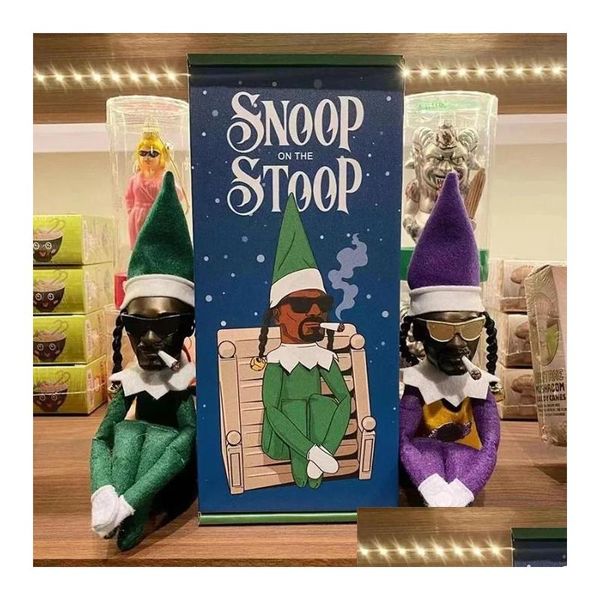 Décorations de Noël Snoop On A Stoop Hip Hop Lovers Christmas Elf Doll Peluche Toy Home Decor Fun Cadeau de collection 16 Drop Delivery Ho Dhpju
