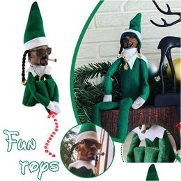 Décorations de Noël Snoop On The Stoop Elf Doll Spy A Bent Toys Xmas New Year Festival Party Decor Drop Delivery Home Garden Festi Dh6Os