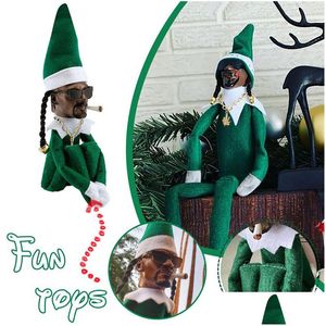 Kerstversiering Snoop On The Stoop Elf Doll Spy A Bent Toys Xmas New Year Festival Party Decor Drop Delivery Home Garden Festi Dhne9