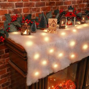 Décorations de Noël Couverture de neige Chemin de table artificiel Écharpe de manteau pour affichage de village Fausse décoration