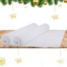 Couvertures de neige pour décorations de noël, ensemble de 2 rouleaux artificiels moelleux, cadeaux de fête saisonniers, exposition de Village