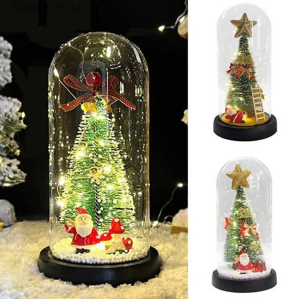 Decoraciones navideñas Globos de nieve para niños Luces LED Decoración del árbol de Navidad brillante Linternas de mesa iluminadas con pilas para el hogar de Navidad YQ231020