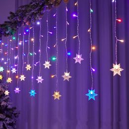 Decorazioni natalizie Fiocco di neve LED String Light Decorazioni di buon Natale per la casa Cristmas Ornament Navidad Noel Regali di Natale Anno 2024 231010