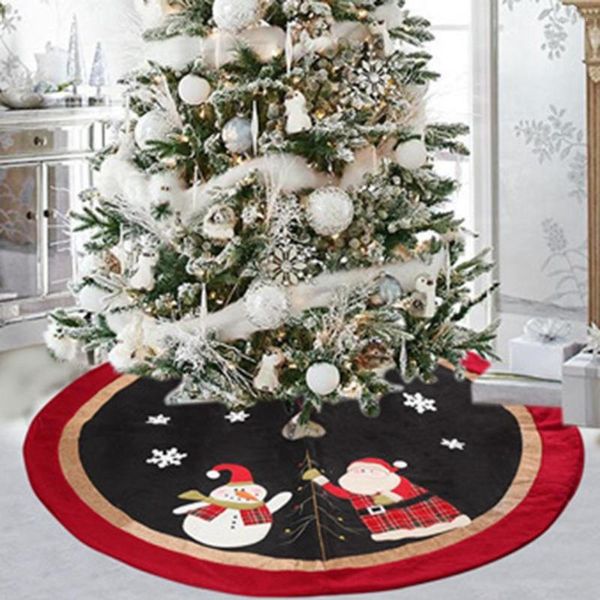 Décorations De Noël Flocon De Neige Père Noël Bonhomme De Neige Motif Arbre Jupe Tablier Tissu Non Tissé Tapis Fête Centres Commerciaux Els Maisons Décor