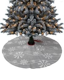 Décorations de Noël Flocons de neige Jupe d'arbre gris Fournitures de Noël pour la maison Jupes rondes Couverture de base
