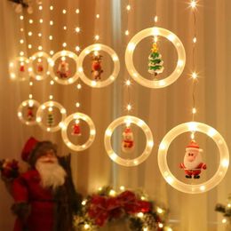 Kerstversiering Sneeuwpop Kerstgordijn Lichtslinger LED-lichtslingers Kerstversiering voor thuis Navidad Noel Geschenken Jaar 2024 231025