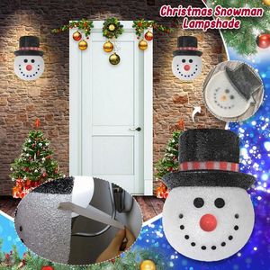 Adornos navideños Muñeco de nieve Decoración Pantalla Puerta Colgando Cabeza Decoración para el hogar Adornos de porche al aire libre # 8