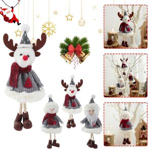 Décorations de Noël bonhomme de neige wapiti suspendu en peluche tissu arbre pendentif décoration 2022 Navadad fête ornement année enfant cadeaux noël