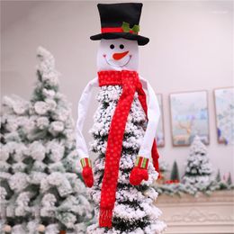 Decorações de Natal Chapéu de Boneco de Neve Árvore Topper Capa Enfeite Enfeites de Festa de Natal Enfeites Criativos Arte Decoração