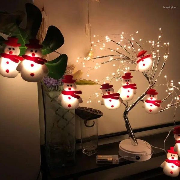 Décorations de Noël Snowman LED String Fairy Lights Pendant Pendants Ornements de lanterne arbre pour la fête à la maison décor d'éclairage de vacances