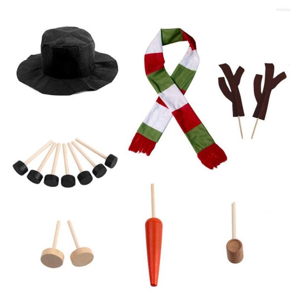 Décorations de noël bonhomme de neige costumes habiller maison noël artisanat jouet ornement enfants cadeau chapeau écharpe manuel hiver fête outils Kits