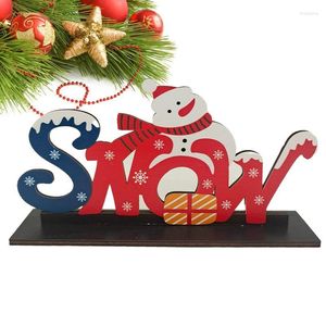 Décorations De Noël Bonhommes De Neige Signes Décor Table En Bois Créative Avec Un Petit Trou Vacances Intérieures