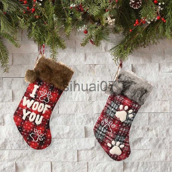 Decoraciones navideñas, calcetines, colgante, decoración para letra original, árbol de Navidad, adorno colgante Gi, envío directo x1019