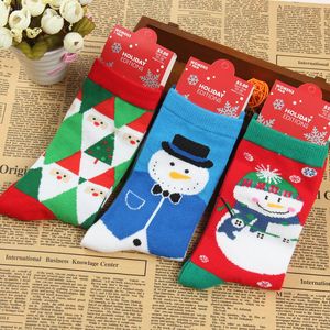 Décorations de Noël chaussettes jambe d'hiver chaleureuse xmas cerf casse-flocon festive rouge dessin animé imprimé