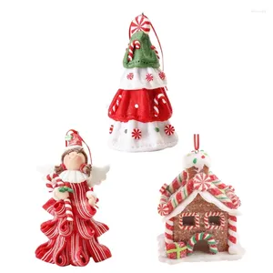 Decoraciones navideñas, colgante de cerámica blanda para árbol de Navidad creativo, adornos artísticos para colgar, suministros para fiesta de vacaciones de año