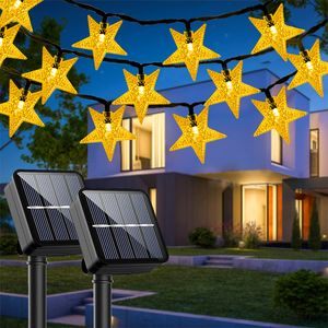 Décorations de Noël Solar Star String Lights Outdoor LED étanche alimenté pour patio jardin cour porche décor de mariage 230919