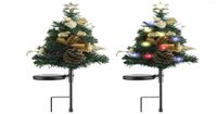Décorations de Noël Les enjeux solaires enjeux décoratifs 2pcs arbres pour la cour extérieure extérieure