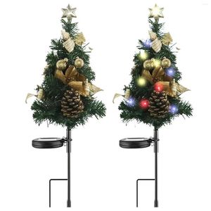 Kerstdecoraties Solar Tree Stake Lights Decoratieve 2 stks bomen voor buitenkant buitentuin