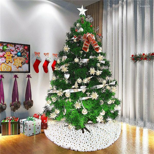 Décorations De Noël Étoile Imprimé Arbre De Noël Jupe Décor À La Maison Chambre Feutre Tissu Cadeau DIY Vacances Artisanat Festival Fête Doux Banquet Intérieur