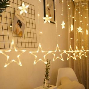 Guirnalda de luces de cadena de estrellas para decoración navideña