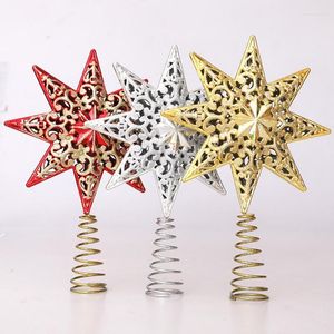 Kerstdecoraties Star Topper voor Tree Metal Farmhouse Decoration Rustic Treetop Ornaments Home Office Coffee Shop