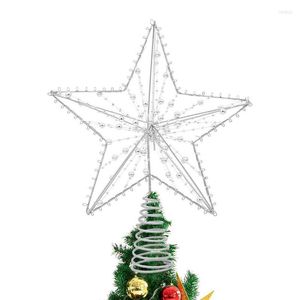Kerstdecoraties Star Tree Topper Metal Treetop Draad Decoratieve benodigdheden voor uw tuinpoorten