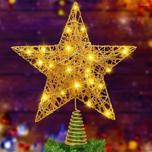 Décorations de Noël Star Tree Topper Ornement 2700 K 20 LED Spring Lights Base en forme de ressort pour la décoration de bureau à domicile